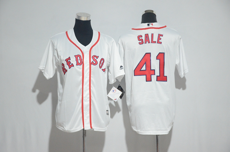 Youth 2017 MLB Boston Red Sox #41 Sale White Jerseys->women mlb jersey->Women Jersey